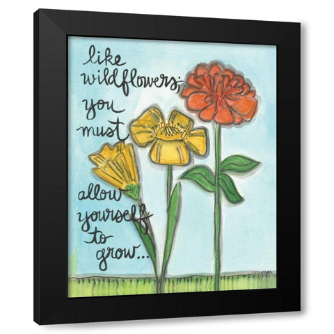 Like Wildflowers Black Modern Wood Framed Art Print with Double Matting by Martin, Monica