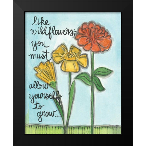 Like Wildflowers Black Modern Wood Framed Art Print by Martin, Monica