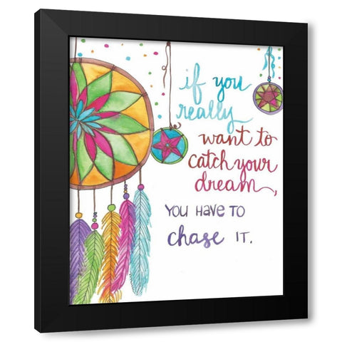 Dreamcatcher Black Modern Wood Framed Art Print with Double Matting by Martin, Monica