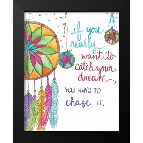 Dreamcatcher Black Modern Wood Framed Art Print by Martin, Monica