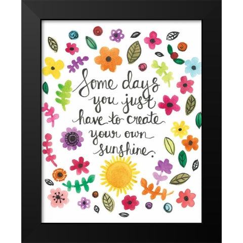 Some Days Black Modern Wood Framed Art Print by Martin, Monica