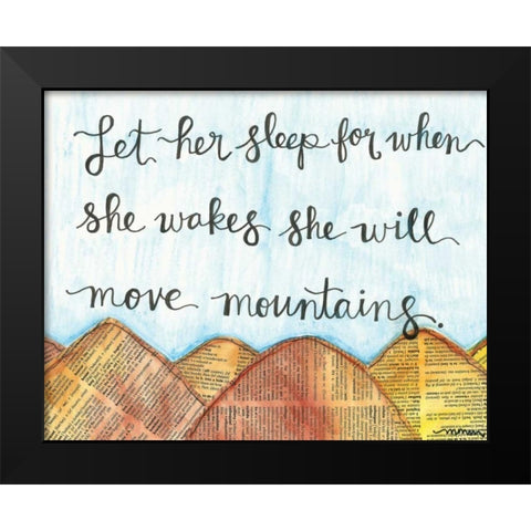 Let Her Sleep Black Modern Wood Framed Art Print by Martin, Monica