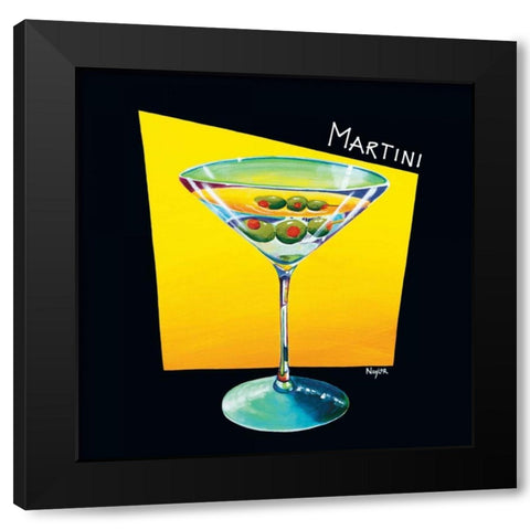 Martini Black Modern Wood Framed Art Print by Naylor, Mary