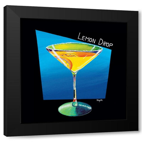 Lemon Drop Black Modern Wood Framed Art Print by Naylor, Mary