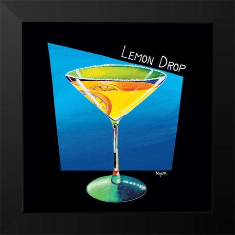 Lemon Drop Black Modern Wood Framed Art Print by Naylor, Mary