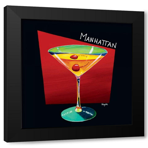 Manhattan Black Modern Wood Framed Art Print with Double Matting by Naylor, Mary