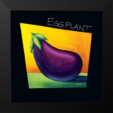 Eggplant Black Modern Wood Framed Art Print by Naylor, Mary