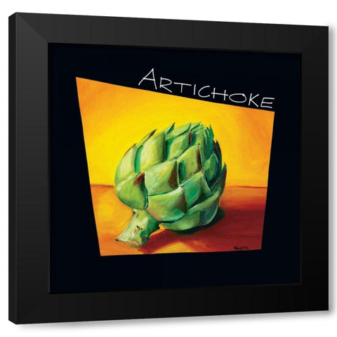 Artichoke Black Modern Wood Framed Art Print with Double Matting by Naylor, Mary