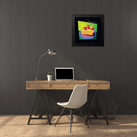 Cheesecake Black Modern Wood Framed Art Print by Naylor, Mary