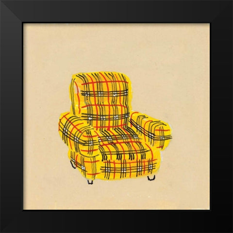 Plaid Black Modern Wood Framed Art Print by Nicholas, Debbie