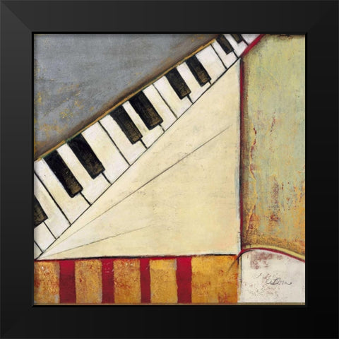 Music Notes I Black Modern Wood Framed Art Print by Osborne, Susan