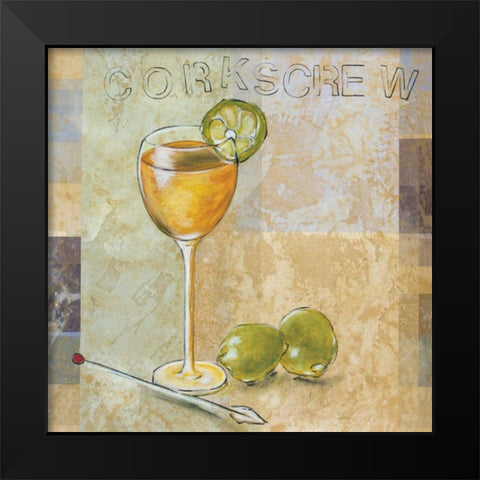 Corkscrew Black Modern Wood Framed Art Print by Osborne, Susan