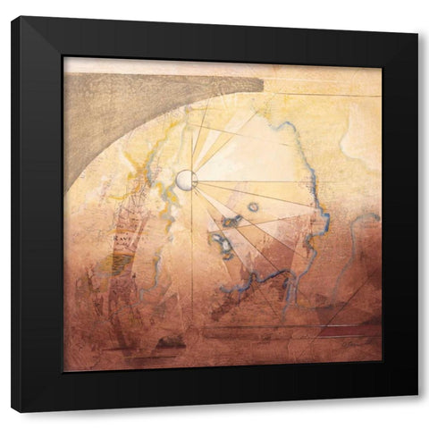 Map Adventures I Black Modern Wood Framed Art Print by Osborne, Susan