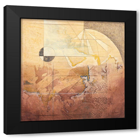 Map Adventures II Black Modern Wood Framed Art Print with Double Matting by Osborne, Susan