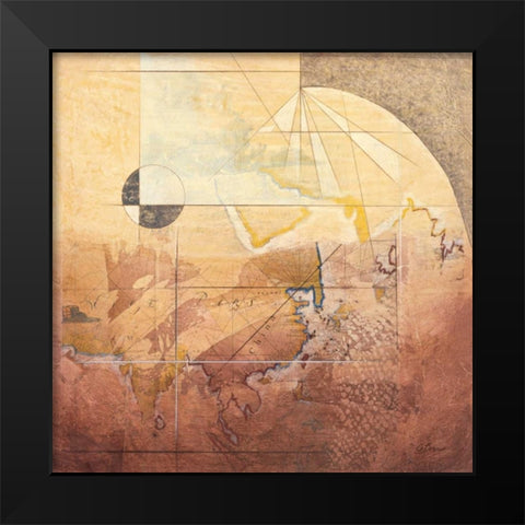 Map Adventures II Black Modern Wood Framed Art Print by Osborne, Susan