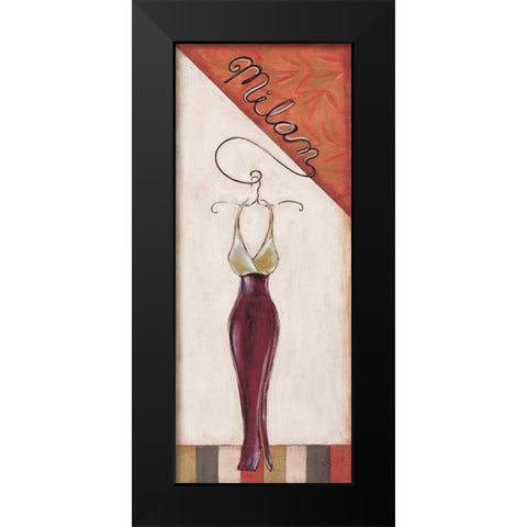 Milan Fashion Black Modern Wood Framed Art Print by Osborne, Susan