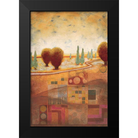 Quilted Landscape I Black Modern Wood Framed Art Print by Osborne, Susan