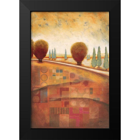 Quilted Landscape II Black Modern Wood Framed Art Print by Osborne, Susan