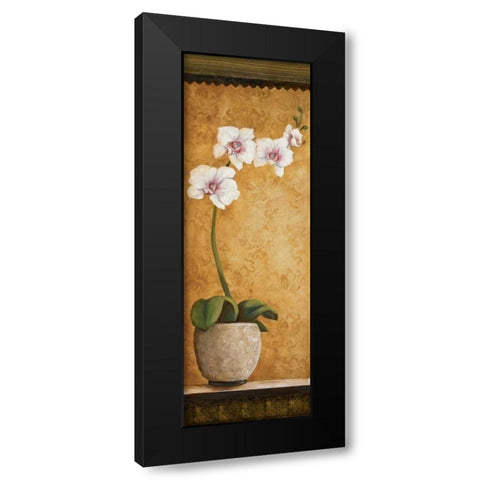 Hannas Orchids I Black Modern Wood Framed Art Print with Double Matting by Osborne, Susan