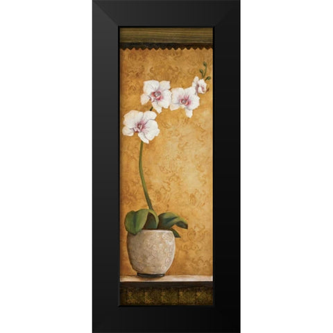 Hannas Orchids I Black Modern Wood Framed Art Print by Osborne, Susan