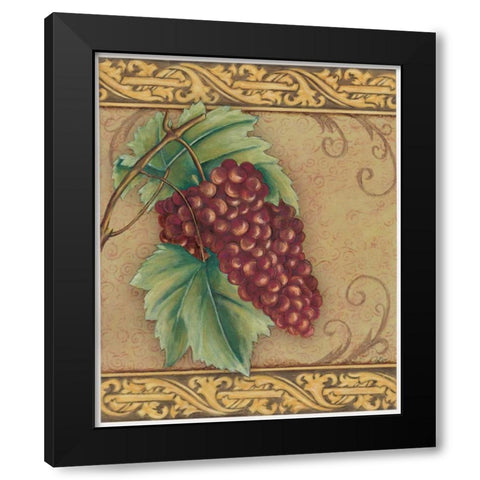 Grape Tapestry I Black Modern Wood Framed Art Print by Osborne, Susan
