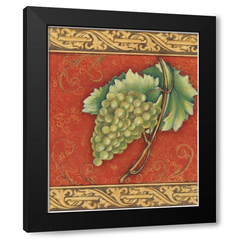 Grape Tapestry II Black Modern Wood Framed Art Print by Osborne, Susan