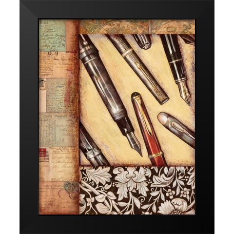 Calligraphy Black Modern Wood Framed Art Print by Osborne, Susan