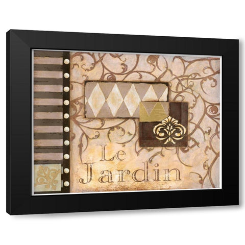 Le Jardin Black Modern Wood Framed Art Print with Double Matting by Osborne, Susan