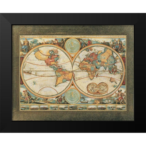 Old World View I Black Modern Wood Framed Art Print by Osborne, Susan