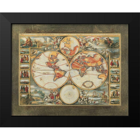 Old World View II Black Modern Wood Framed Art Print by Osborne, Susan