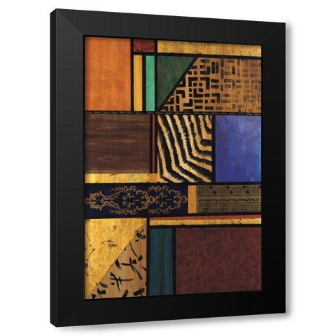 Continental Drift III Black Modern Wood Framed Art Print with Double Matting by Palmer, Michael