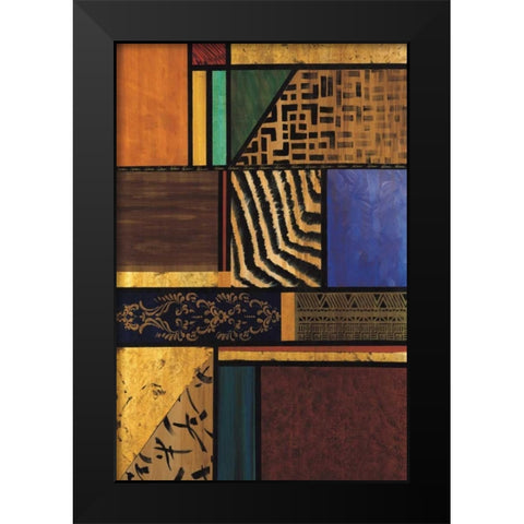 Continental Drift III Black Modern Wood Framed Art Print by Palmer, Michael