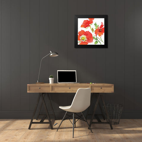 Red Poppies I Black Modern Wood Framed Art Print by Paton, Julie