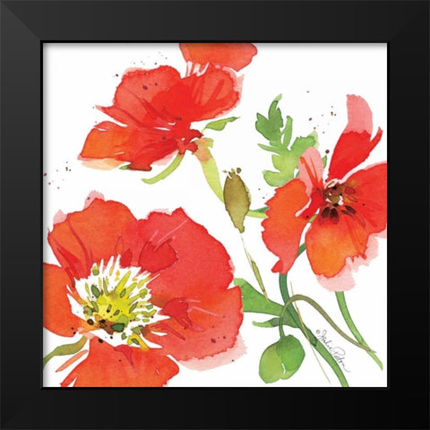 Red Poppies I Black Modern Wood Framed Art Print by Paton, Julie
