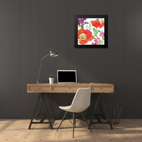 Red Poppies IV Black Modern Wood Framed Art Print by Paton, Julie