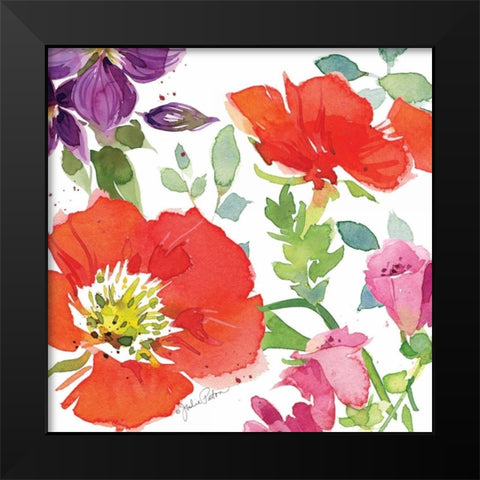 Red Poppies IV Black Modern Wood Framed Art Print by Paton, Julie