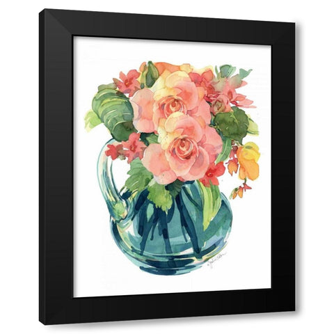 Rose Bouquet II Black Modern Wood Framed Art Print with Double Matting by Paton, Julie