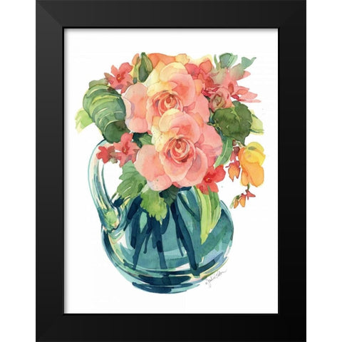 Rose Bouquet II Black Modern Wood Framed Art Print by Paton, Julie