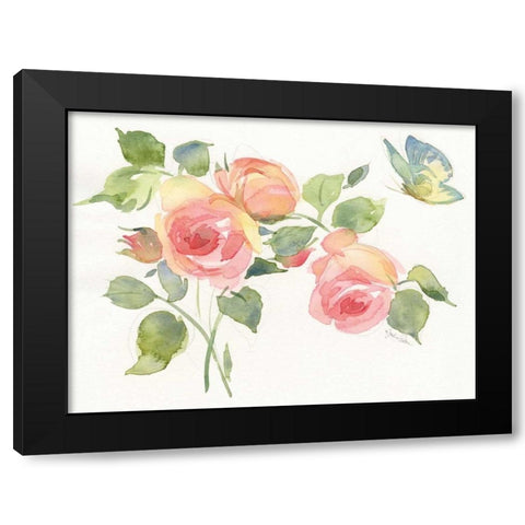 Roses II Black Modern Wood Framed Art Print with Double Matting by Paton, Julie