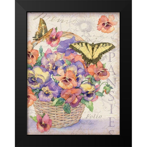 Pansies Folio Black Modern Wood Framed Art Print by Paton, Julie