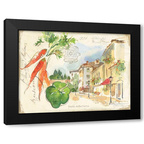 Piazzette Carrots Black Modern Wood Framed Art Print with Double Matting by Paton, Julie