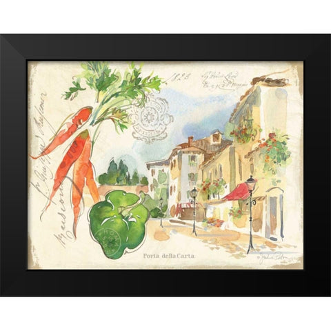Piazzette Carrots Black Modern Wood Framed Art Print by Paton, Julie