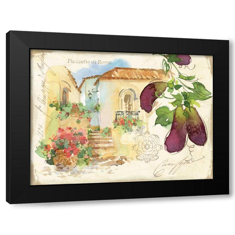 Piazzette Eggplant Black Modern Wood Framed Art Print by Paton, Julie