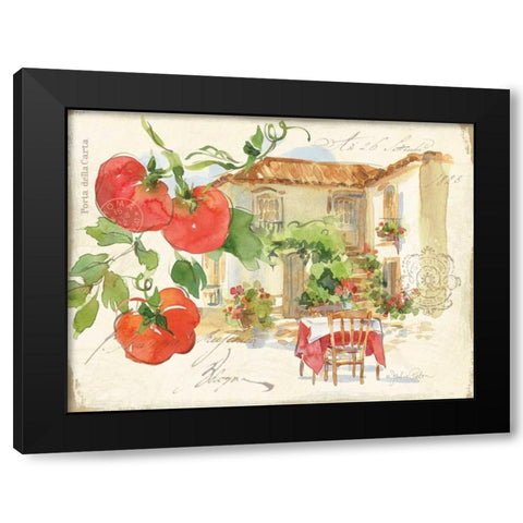 Piazzette Tomatoes Black Modern Wood Framed Art Print with Double Matting by Paton, Julie