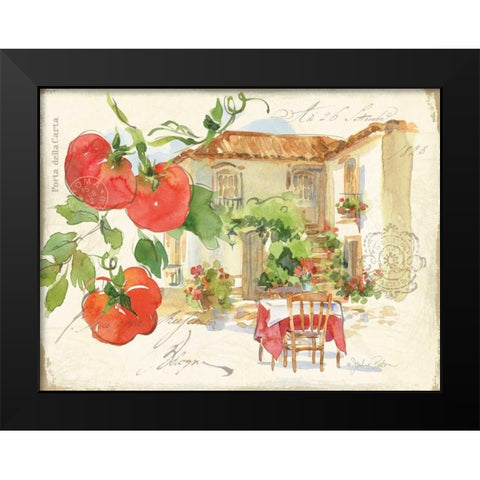 Piazzette Tomatoes Black Modern Wood Framed Art Print by Paton, Julie