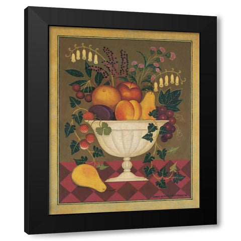 Fruit and Flowers I Black Modern Wood Framed Art Print by Pedersen, Diane