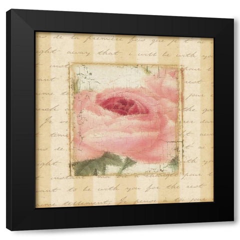 Rose and Romance I Black Modern Wood Framed Art Print by Pela Design