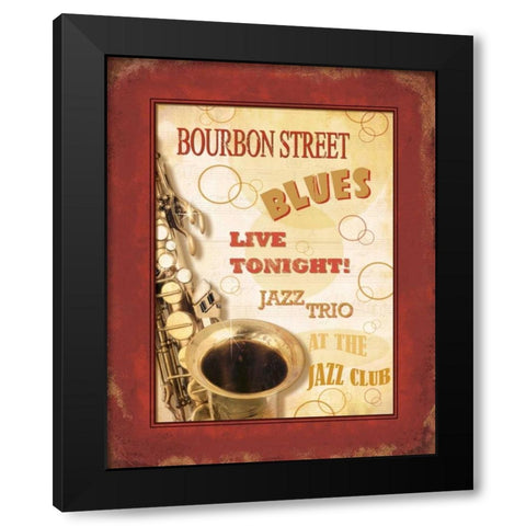 New Orleans Jazz III Black Modern Wood Framed Art Print with Double Matting by Pela Design