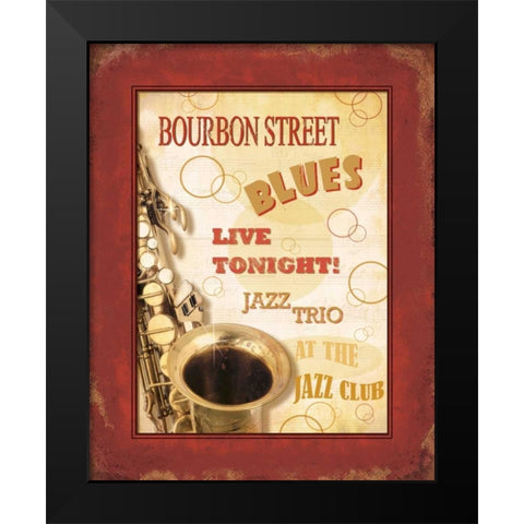 New Orleans Jazz III Black Modern Wood Framed Art Print by Pela Design