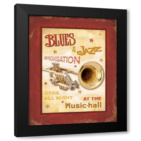 New Orleans Jazz IV Black Modern Wood Framed Art Print with Double Matting by Pela Design